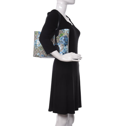 Gucci GG Supreme Monogram Blooms Small Reversible Tote Beige Blue Navy 2 of 10