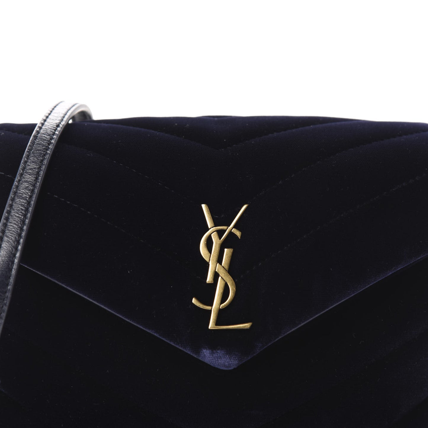 Velvet Y Quilted Monogram Toy Loulou Crossbody Navy