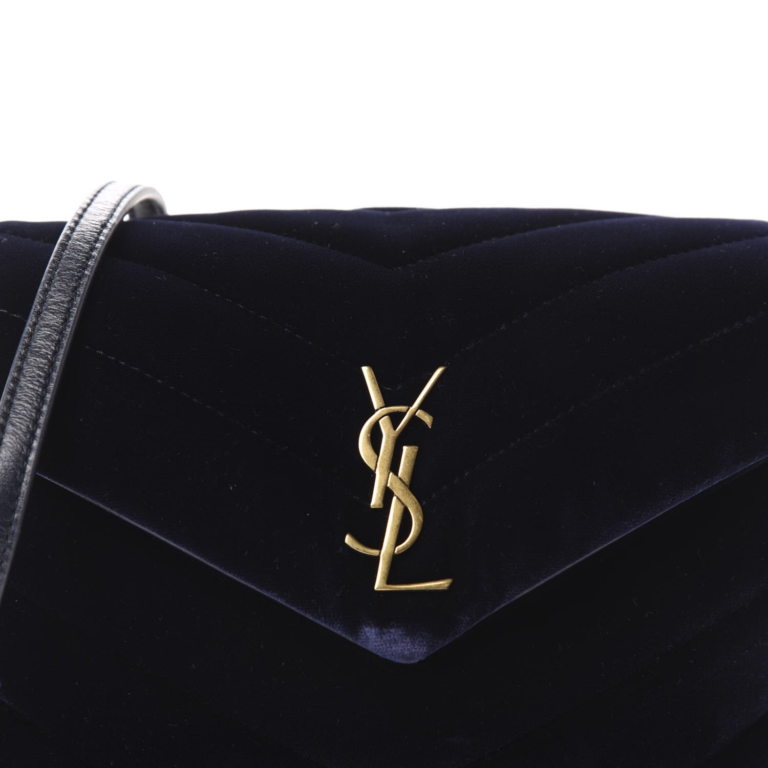 Saint Laurent Velvet Y Quilted Monogram Toy Loulou Crossbody Navy 11 of 11