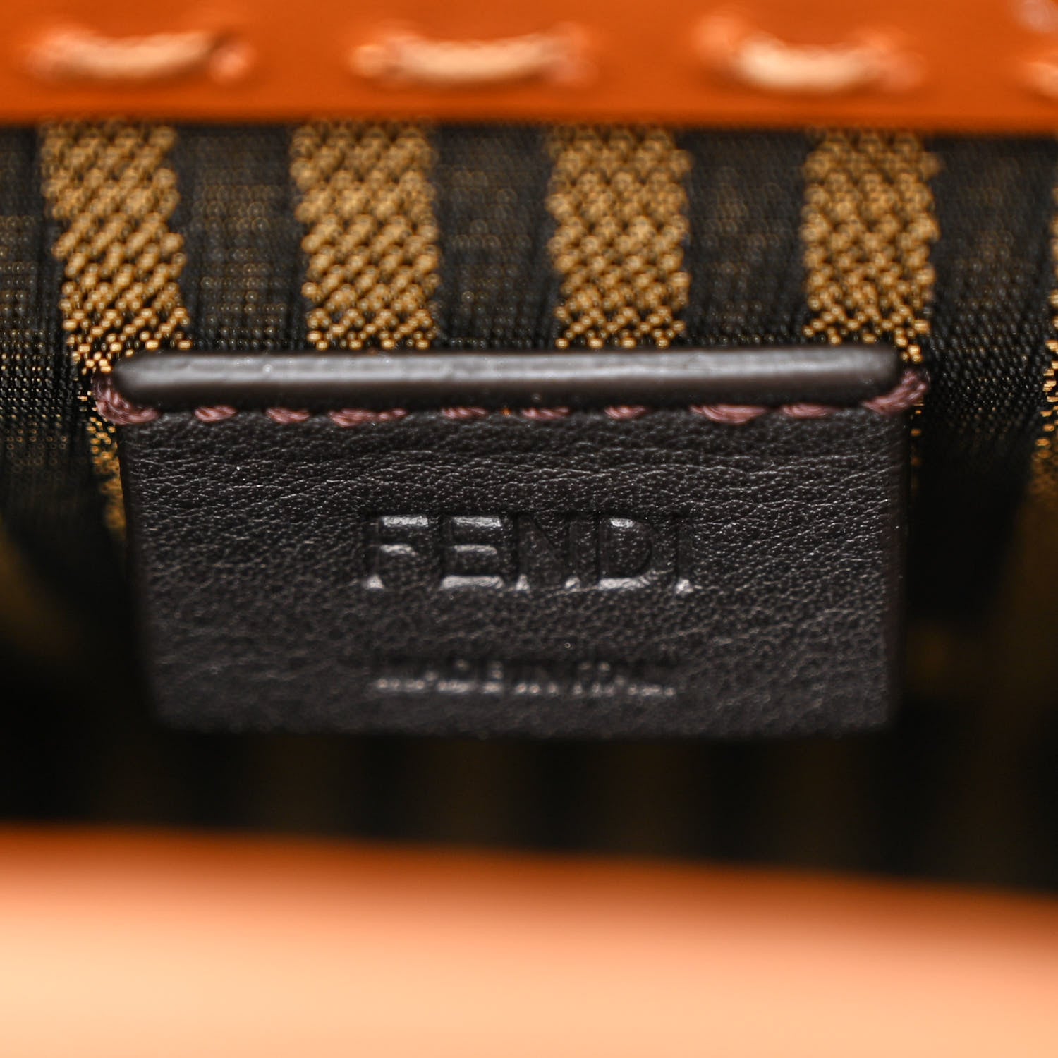 Fendi Vitello King Plexiglass Logo Embossed Mini Fendi Sunshine Shopper Tote Cuoio 6 of 11