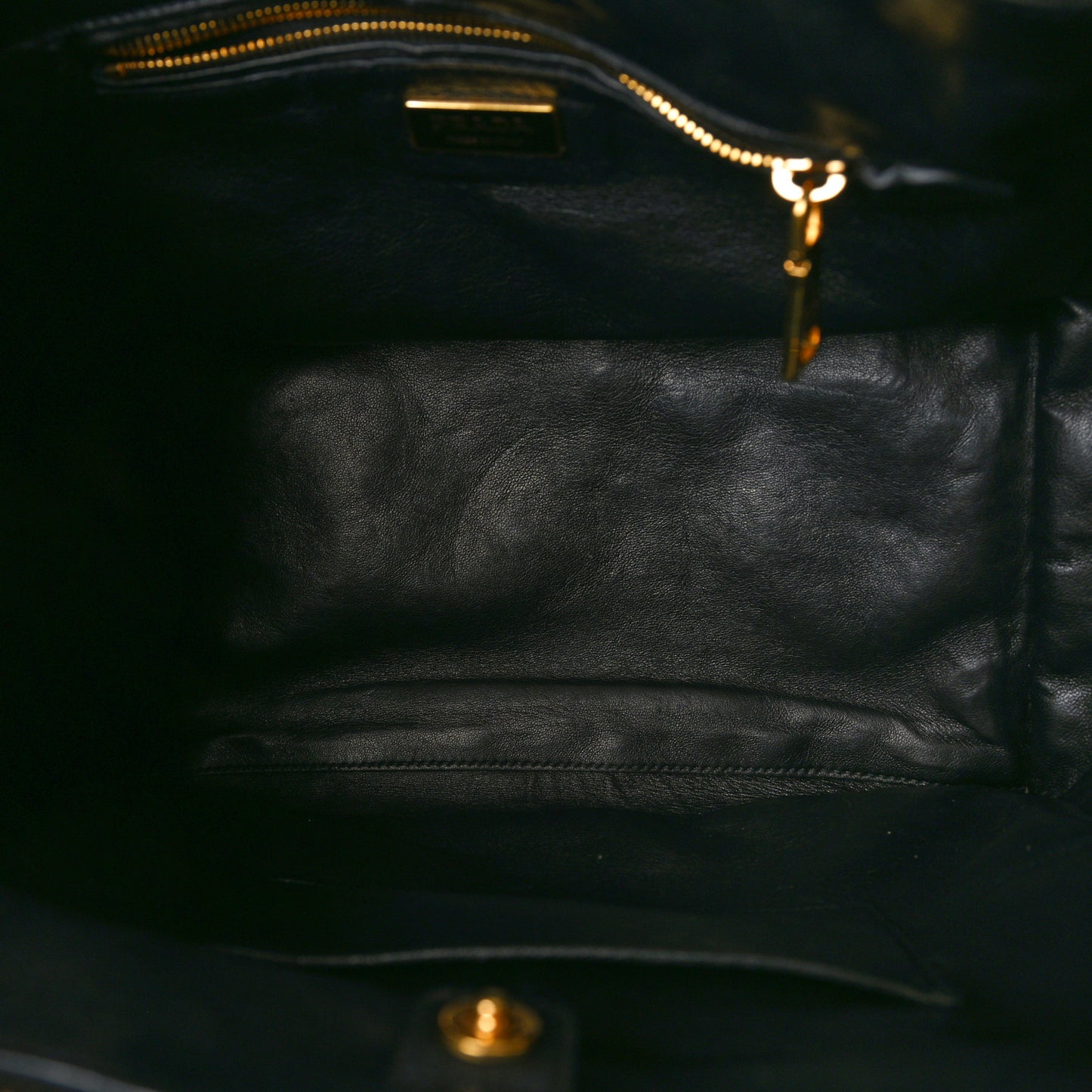 Ostrich Small Double Zip Tote Black