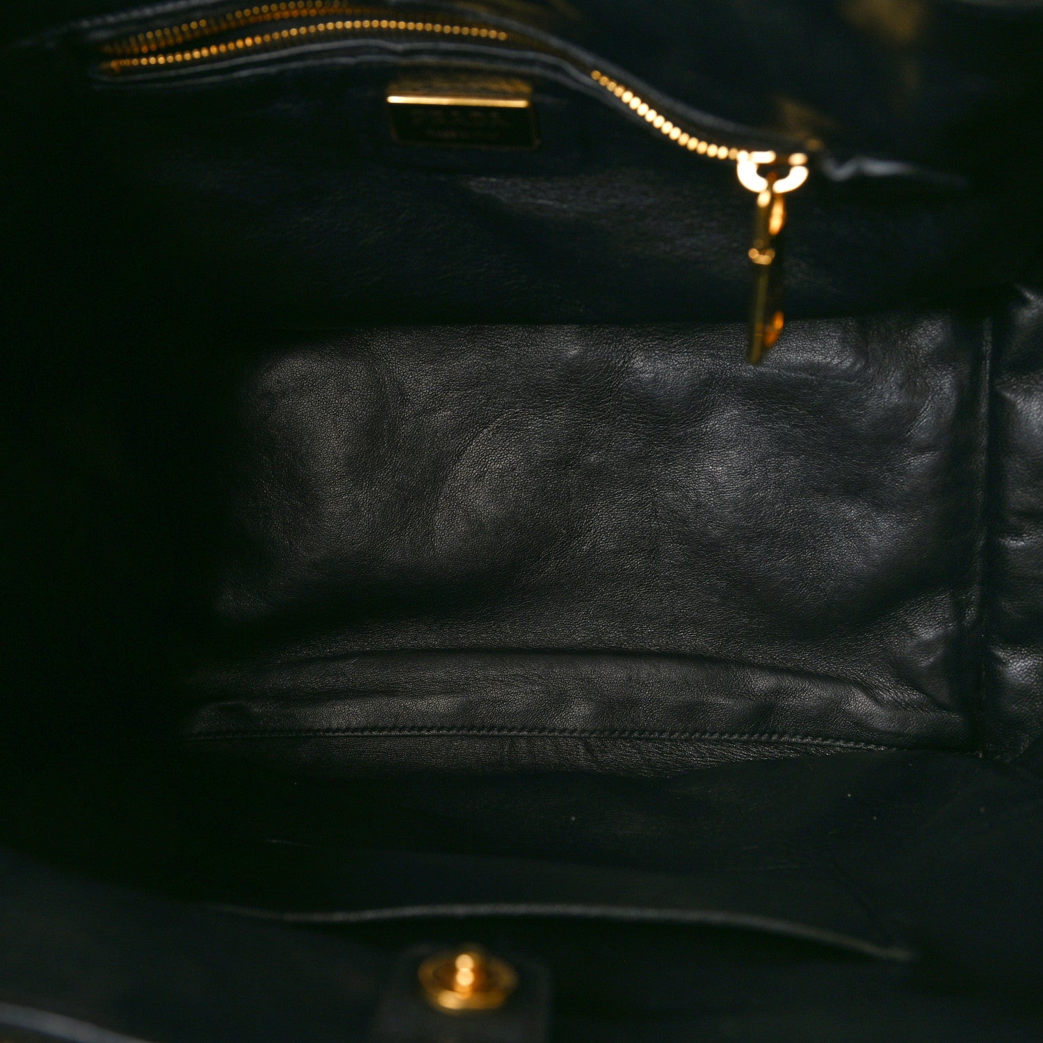 Prada Ostrich Small Double Zip Tote Black 5 of 9