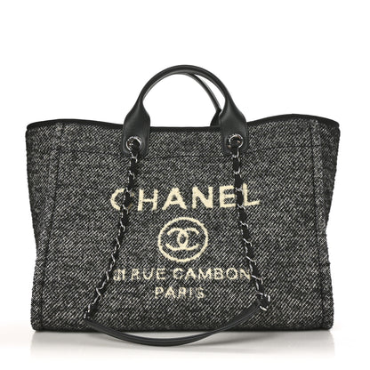 Chanel Mixed Fibers Calfskin Medium Deauville Tote Black 1 of 10