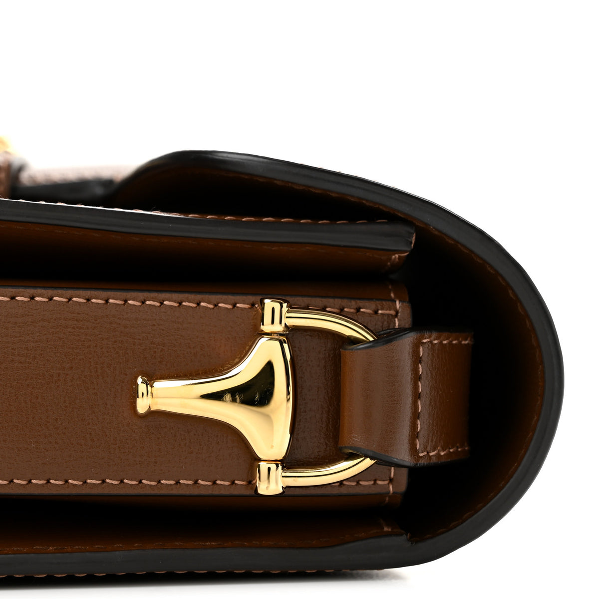 Azalea Calfskin Horsebit 1955 Shoulder Bag Brown Sugar