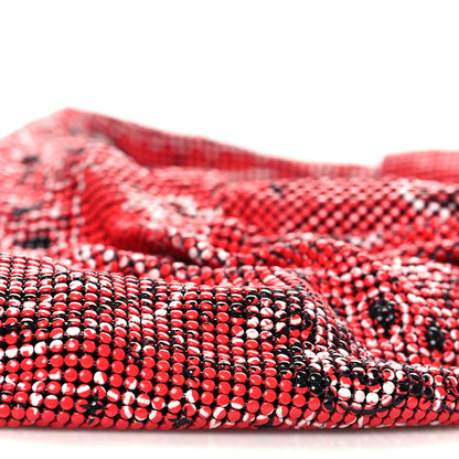 Alexander Wang Twill Chainmail Mesh Printed Bandana Scarf Bag Bright Red 9 of 10