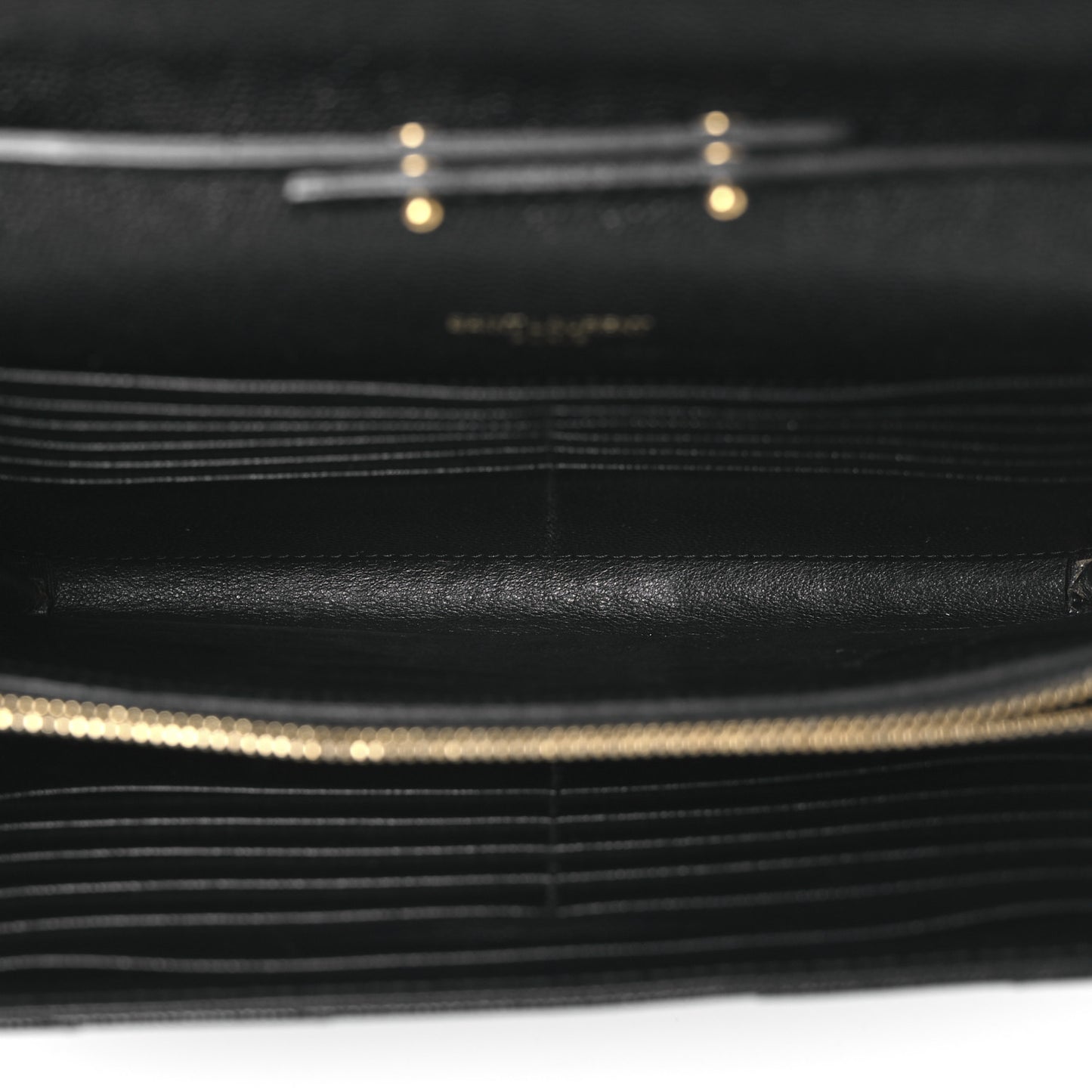 Grain De Poudre Matelasse Chevron Monogram Chain Wallet Black