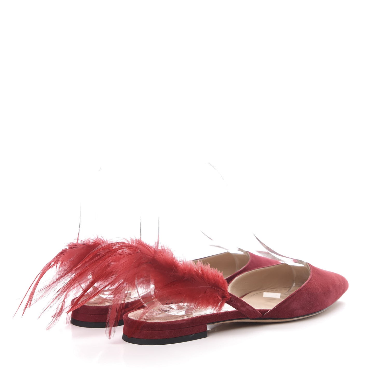 Suede Feather Dior Ethnie Flats 37 Medium Red