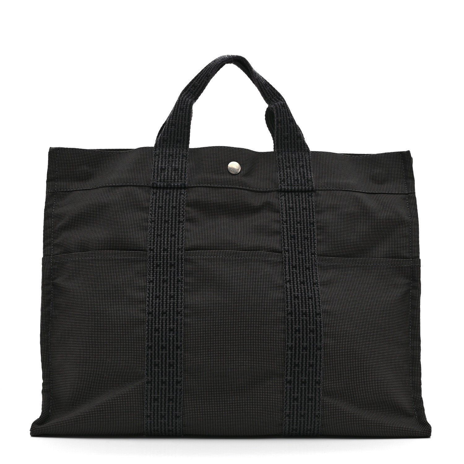 Hermes Canvas Herline MM Tote Grey 1 of 10