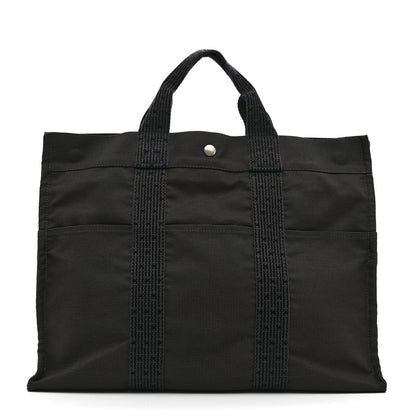 Hermes Canvas Herline MM Tote Grey 1 of 10