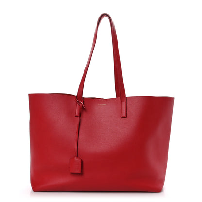 Saint Laurent Calfskin Large Shopping Tote Red 1 of 10