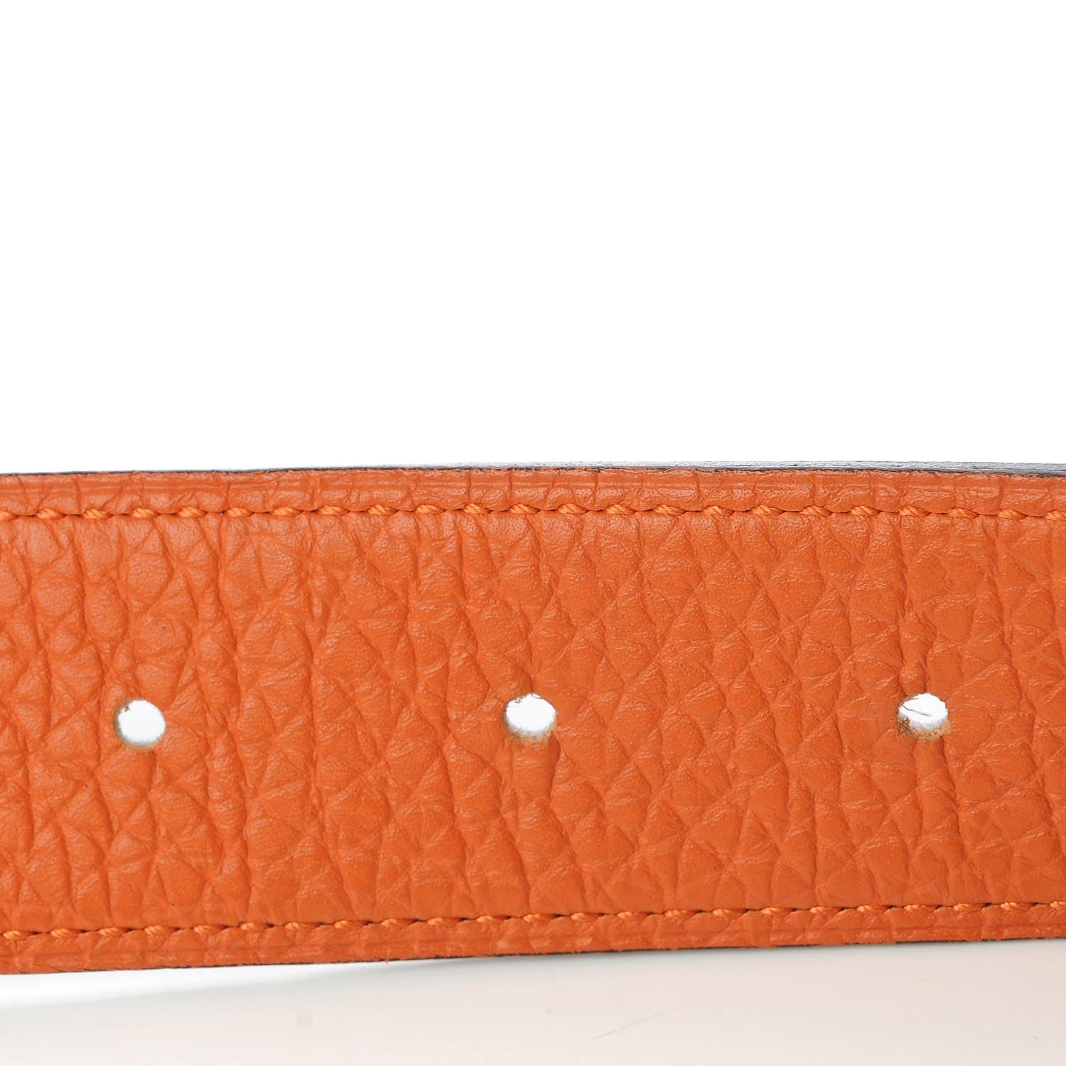 Hermes Box Togo 32mm Calandre H Belt 90 Chocolate Orange 5 of 8