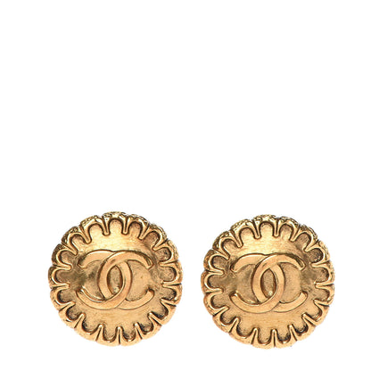 Chanel CC Button Clip On Earrings Gold 1 of 4