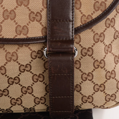 Gucci Monogram Medium Double Buckle Flap Messenger Bag Beige Dark Brown 11 of 11