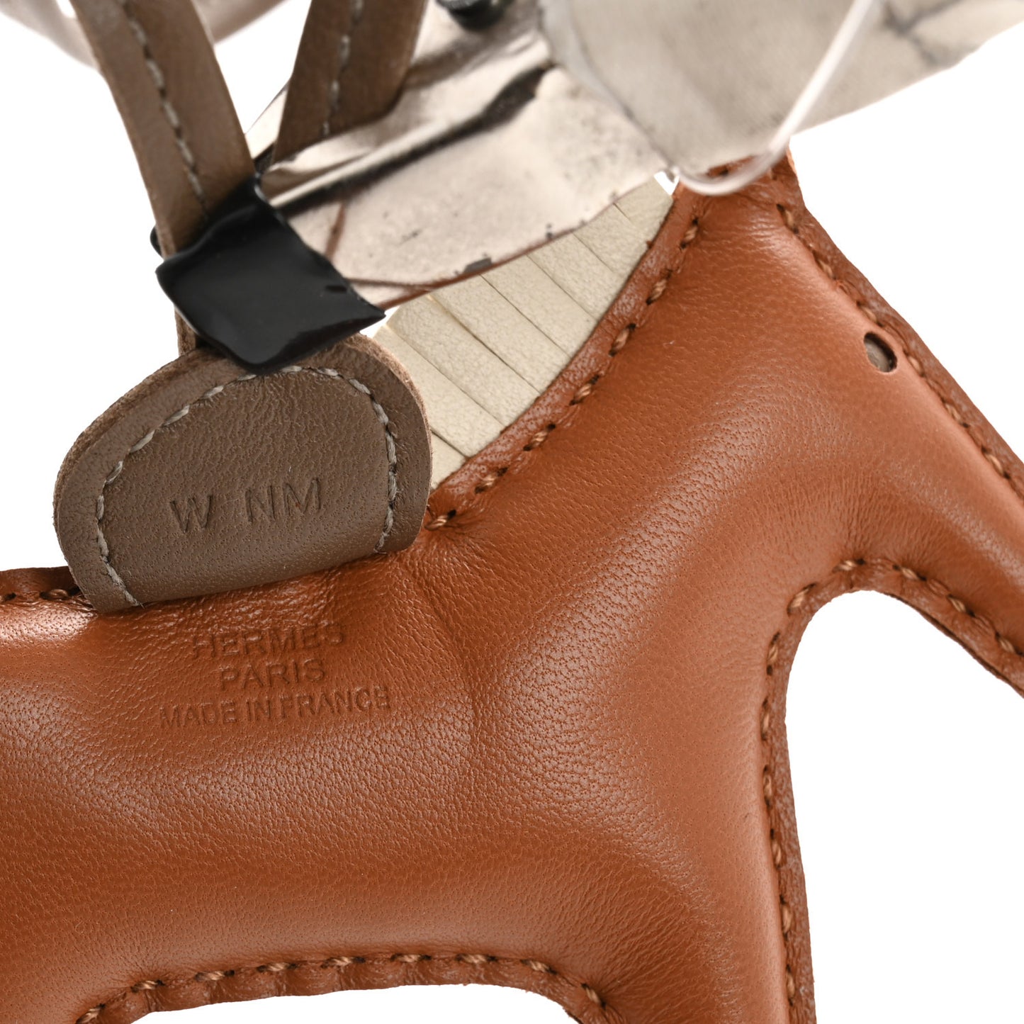 Milo Lambskin Grigri Rodeo Horse Bag Charm PM Gold Craie Etoupe