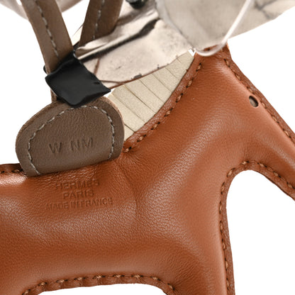 Hermes Milo Lambskin Grigri Rodeo Horse Bag Charm PM Gold Craie Etoupe 3 of 4