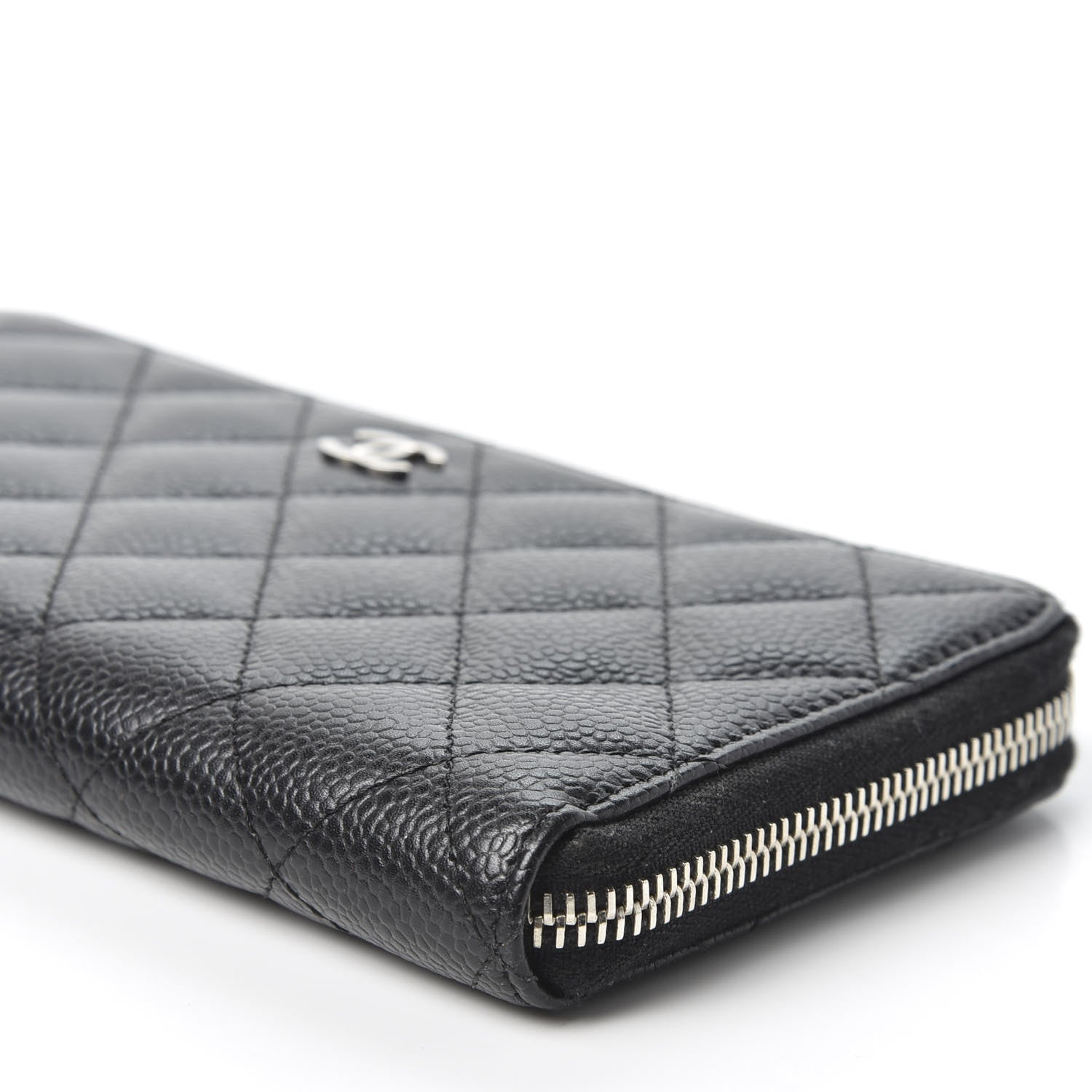 Chanel Caviar Quilted Large Gusset Zip Around Wallet Black 6 of 9