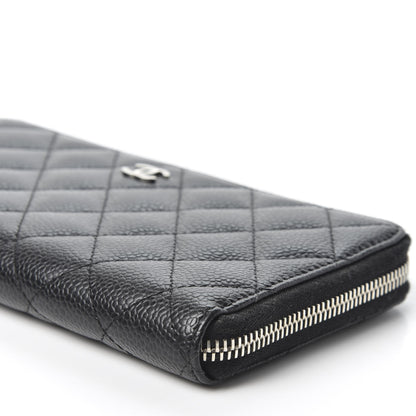 Chanel Caviar Quilted Large Gusset Zip Around Wallet Black 6 of 9