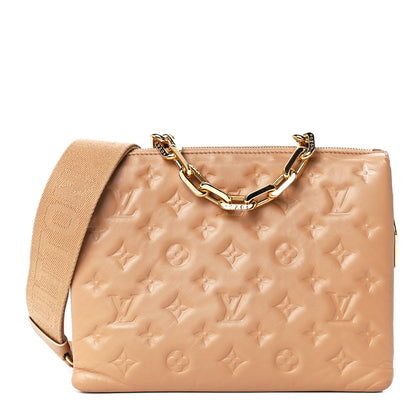 Louis Vuitton Lambskin Embossed Monogram Coussin PM Camel 1 of 11