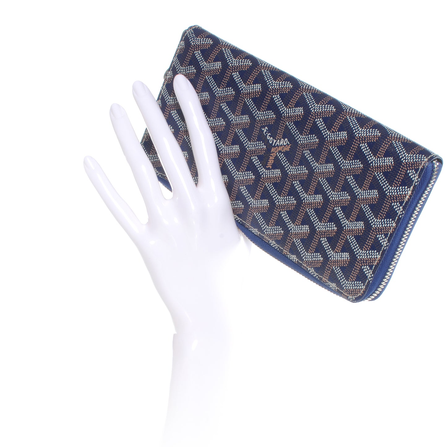 Goyardine Matignon Zip Around GM Wallet Blue