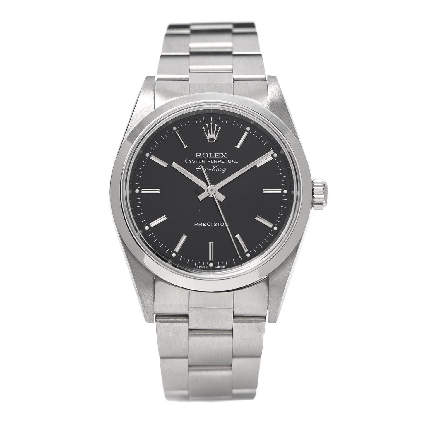 Stainless Steel 34mm Air-King Oyster Perpetual Precision Watch Black 14000