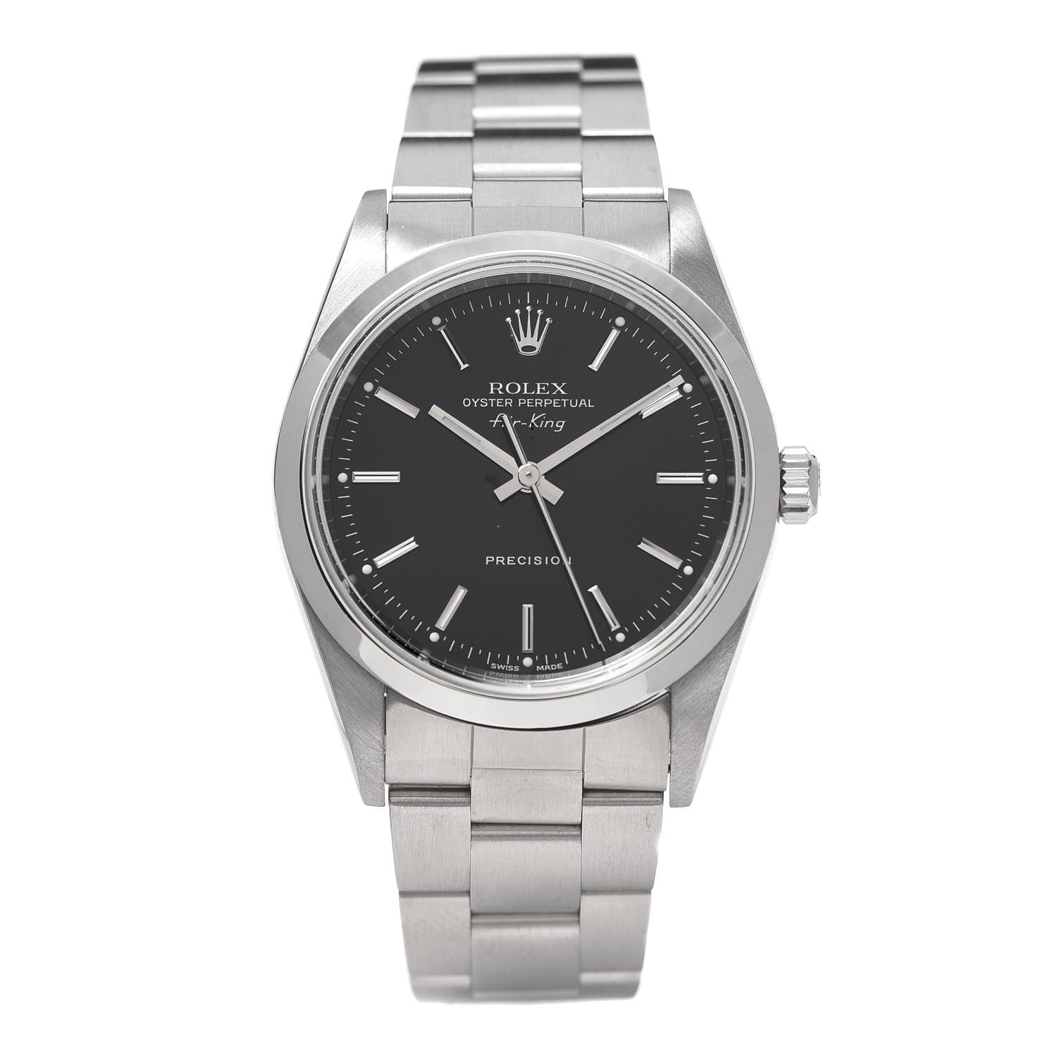 Rolex Stainless Steel 34mm Air-King Oyster Perpetual Precision Watch Black 14000 1 of 7