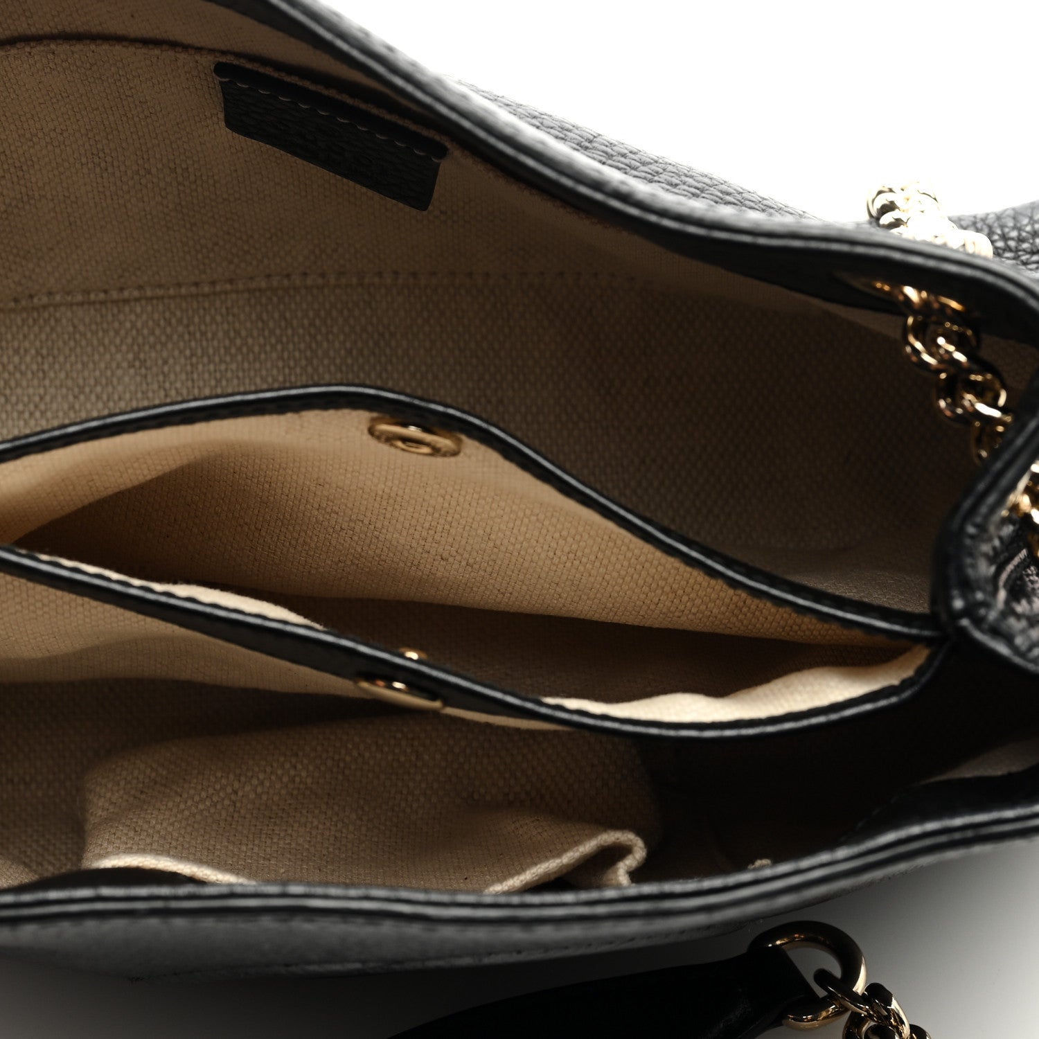 Gucci Pebbled Calfskin Small Soho Chain Shoulder Bag Black 5 of 9