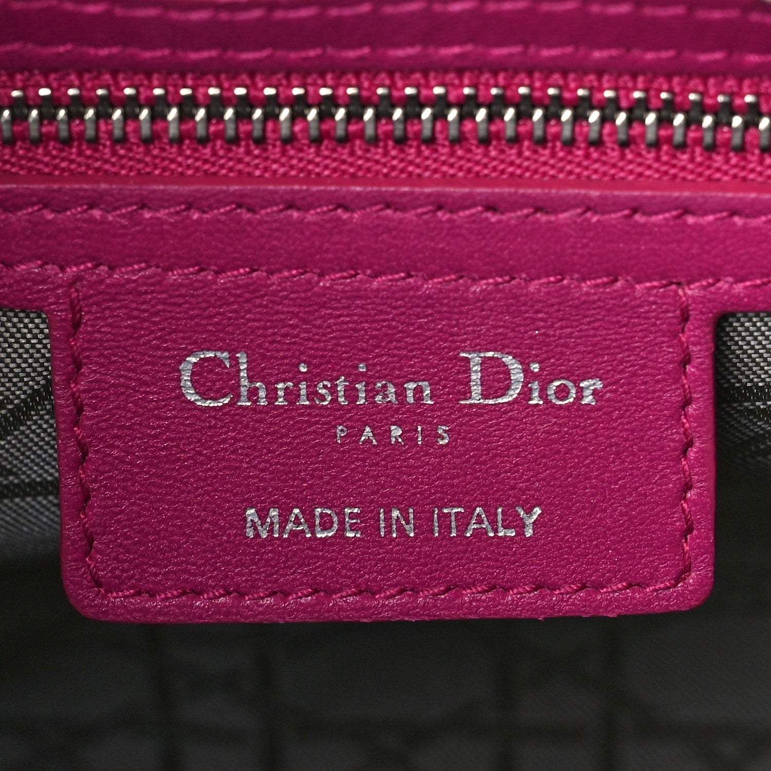 Christian Dior Lambskin Cannage Medium Lady Dior Fuchsia 6 of 10