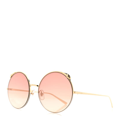 Cartier Panthere De Cartier Round Sunglasses CT0149S Gold Pink 1 of 9