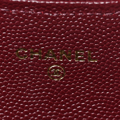 Chanel Caviar Quilted Flap Card Holder Wallet Burgundy 6 of 8