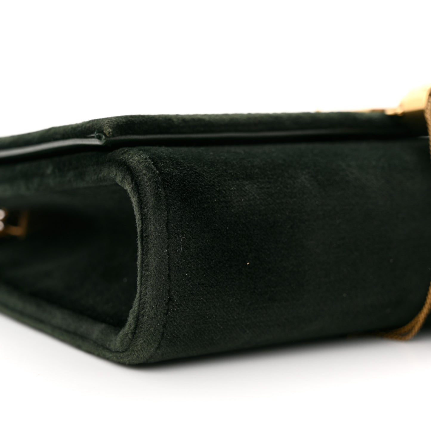 Velvet Small Classic Monogram Kate Tassel Satchel Dark Green