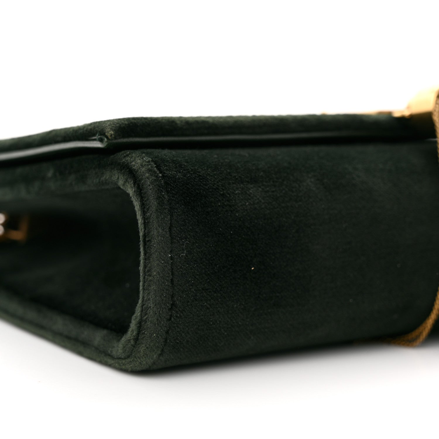 Saint Laurent Velvet Small Classic Monogram Kate Tassel Satchel Dark Green 9 of 10