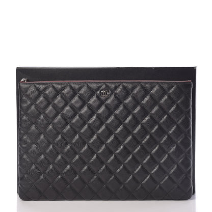 Chanel Caviar Quilted Large Cosmetic Case Black 8 of 8
