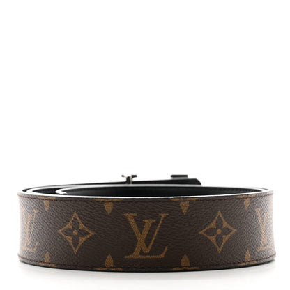 Louis Vuitton Calfskin Monogram 40mm LV Initiales Reversible Belt 90 36 Black 2 of 5