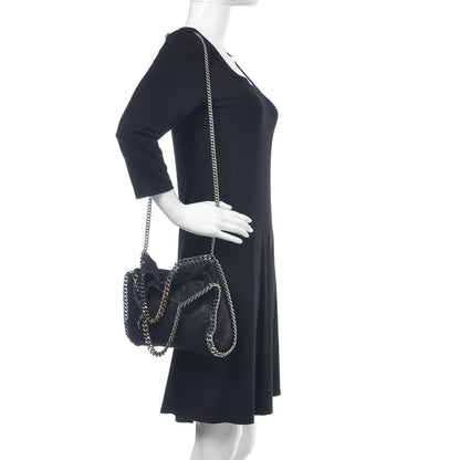 Stella McCartney Shaggy Deer Mini Falabella Fold Over Tote Black 2 of 10