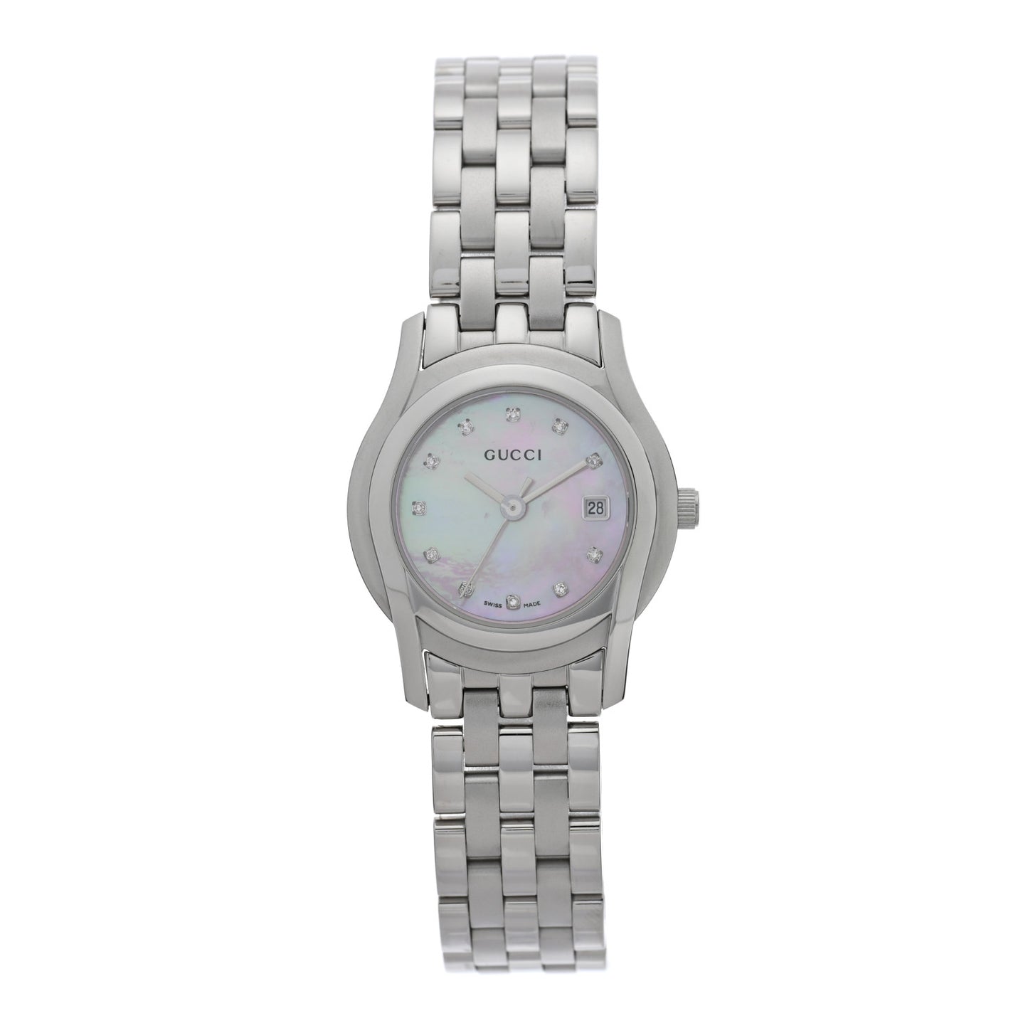 Stainless Steel Diamond Pink Mother of Pearl 27mm 5500L Quartz Watch