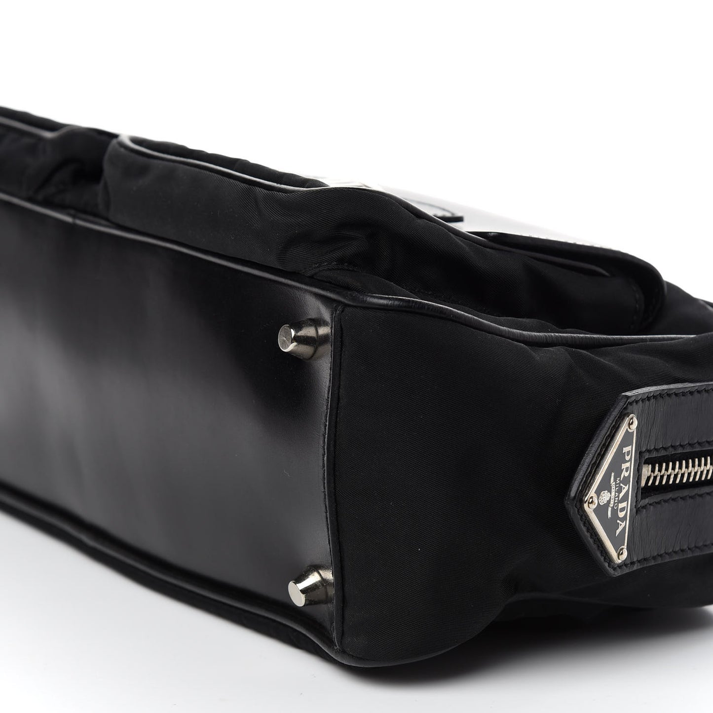 Tessuto Nylon City Calf Satchel Black