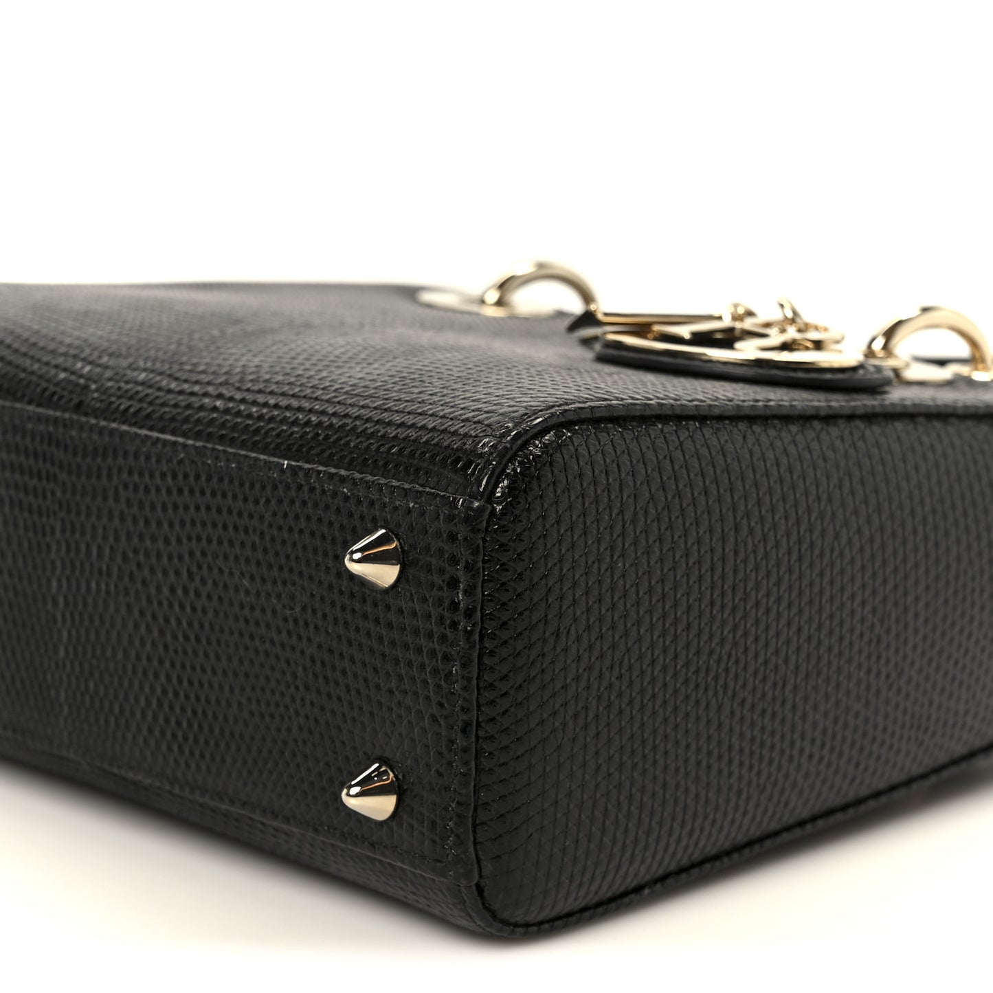 Lizard Small Lady Dior Black