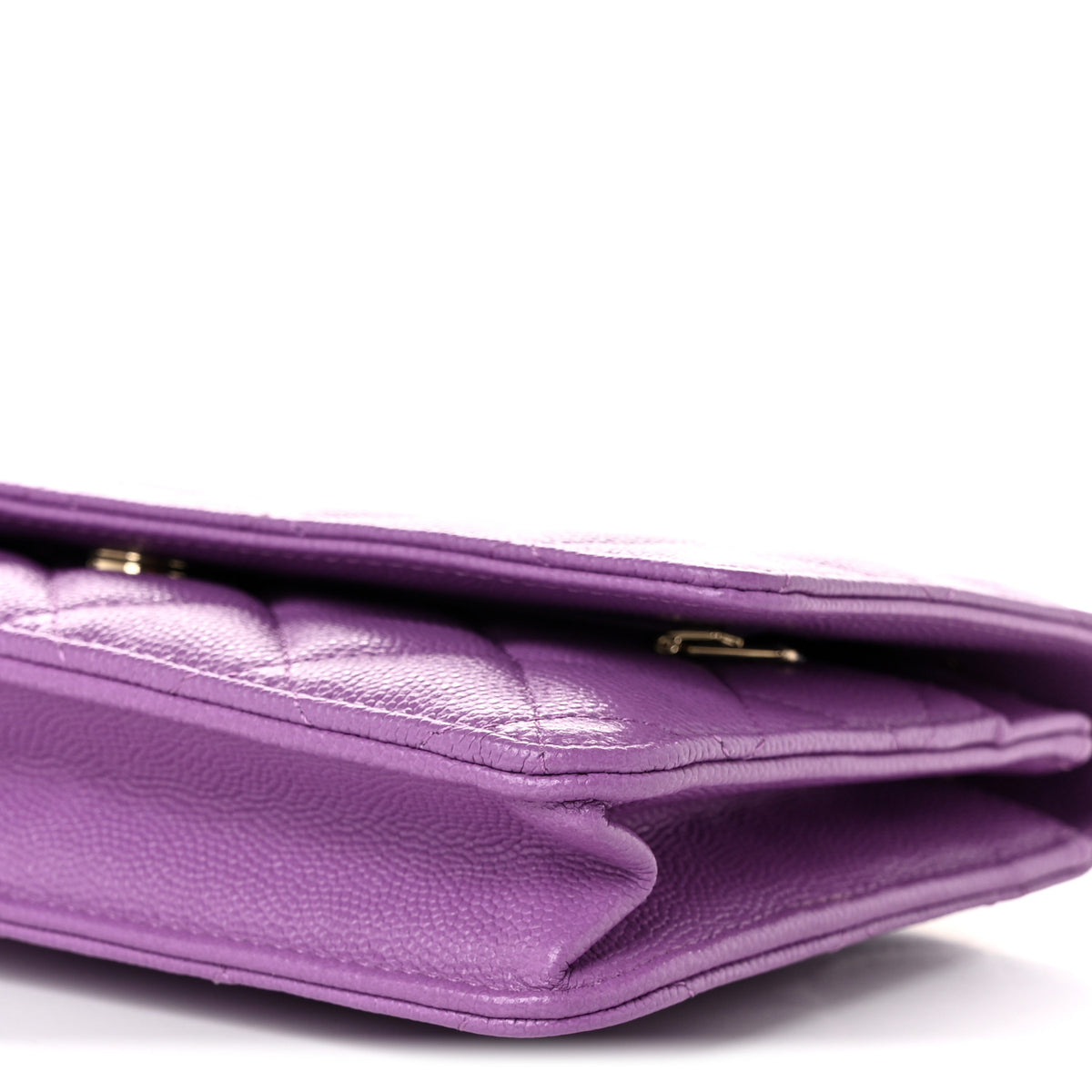 Caviar Quilted Wallet on Chain WOC Purple