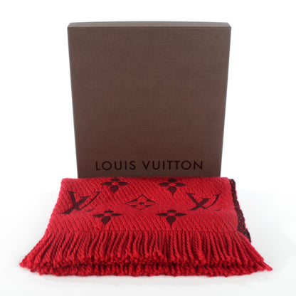 Louis Vuitton Wool Silk Logomania Scarf Rubis 4 of 5