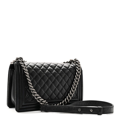 Chanel Lambskin Quilted Medium Boy Flap Black 3 of 10
