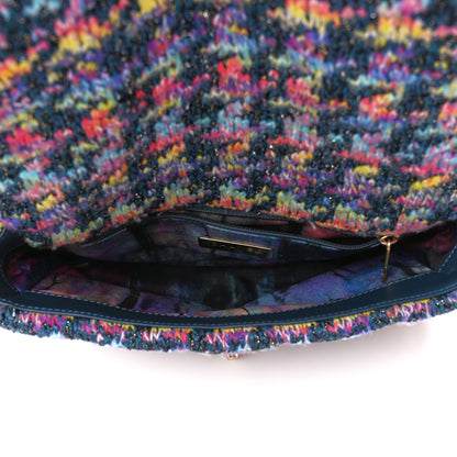 Chanel Tweed Quilted Medium Chanel 19 Flap Dark Multicolor 5 of 10