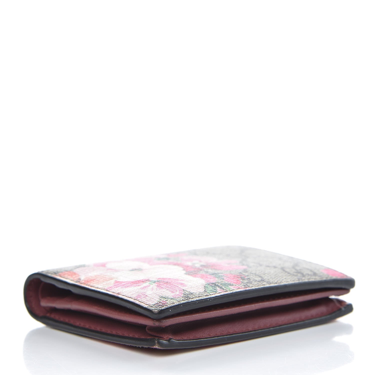 Gucci GG Supreme Monogram Blooms Card Case Beige Multicolor Dry Rose 4 of 8