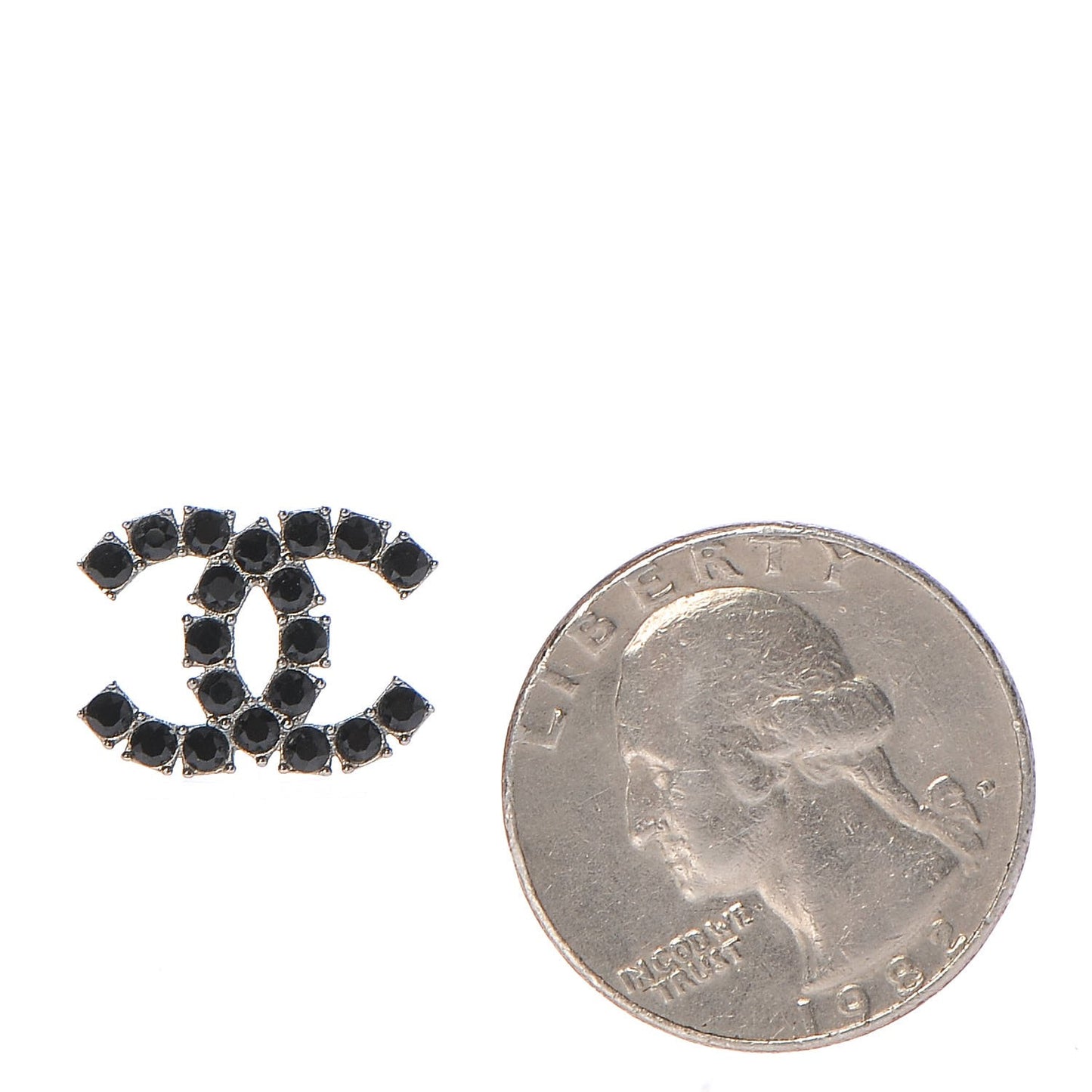 Ruthenium Crystal CC Earrings Black Gold