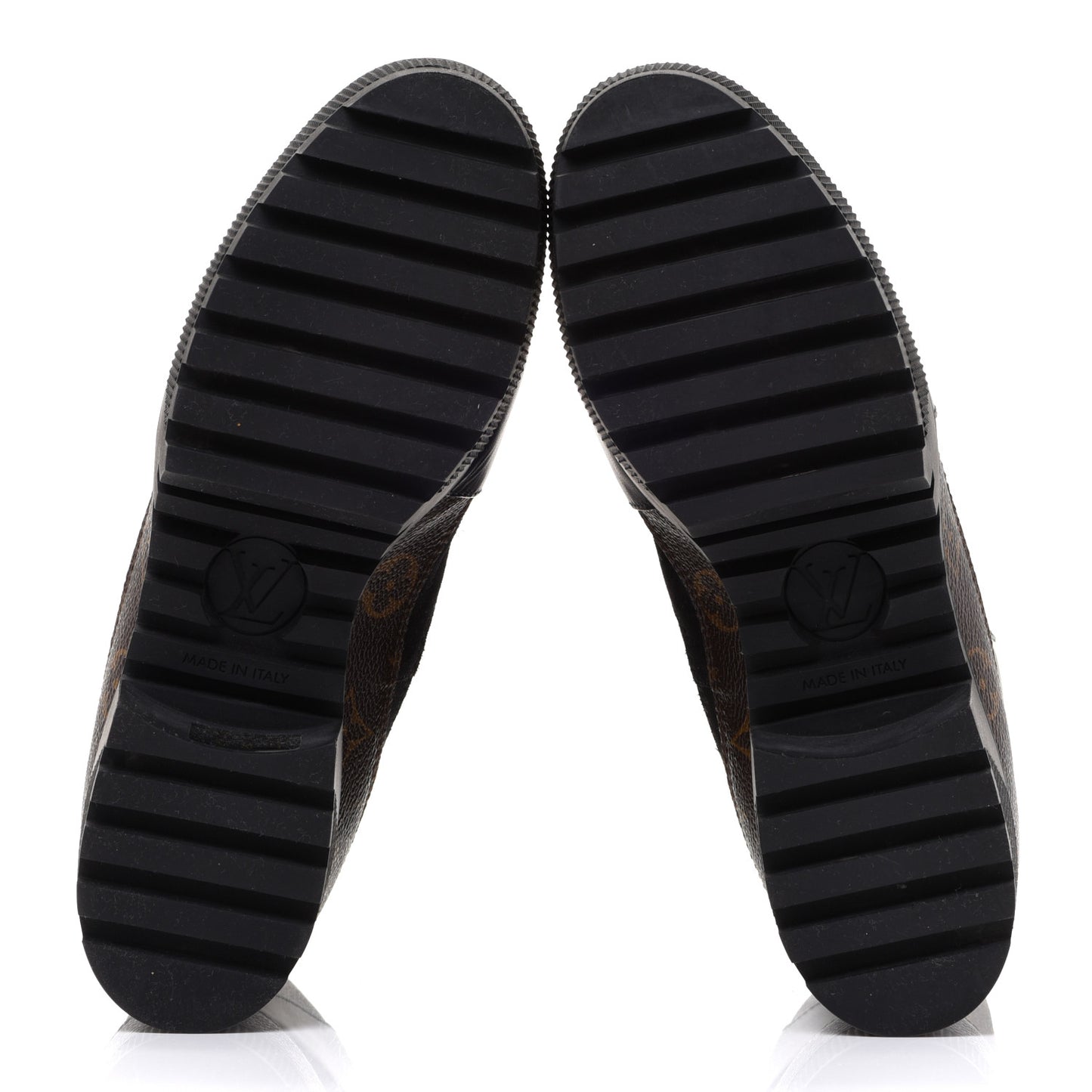 Suede Calfskin Monogram Laureate Platform Desert Boots 40 Black