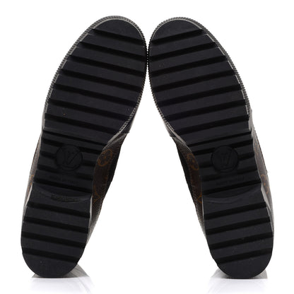 Louis Vuitton Suede Calfskin Monogram Laureate Platform Desert Boots 40 Black 5 of 8