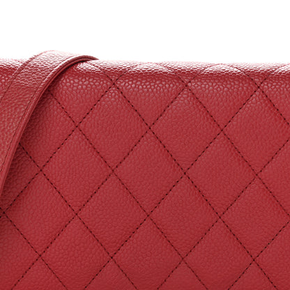 Chanel Caviar Quilted Boy Wallet On Chain WOC Red 9 of 13