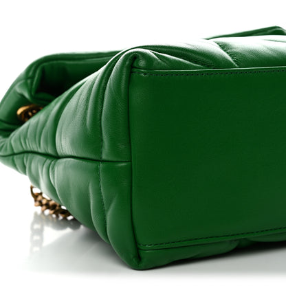 Saint Laurent Lambskin Quilted Medium Loulou Puffer Monogram Chain Satchel New Vert Praire 9 of 10