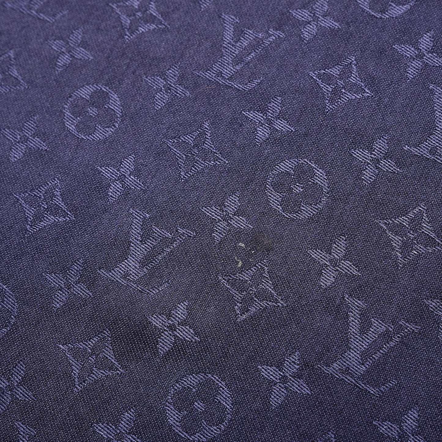 Silk Wool Monogram Shawl Night Blue