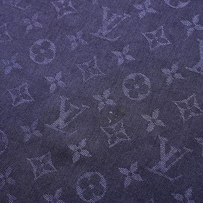Louis Vuitton Silk Wool Monogram Shawl Night Blue 6 of 7