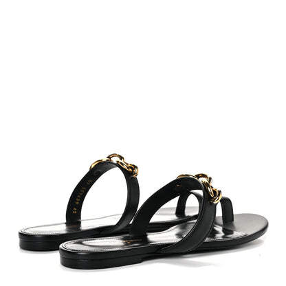 Saint Laurent Calfskin Chain Jota Maillon Sandals 40 Black 4 of 9